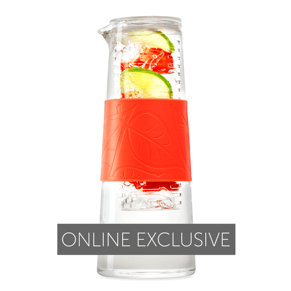 Infruition Jug with Coral Pink silicon grip - 1lt fruit infused jug - Exclusive sold online