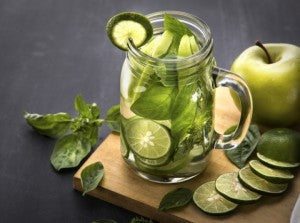 An Apple, Lime & Basil green infusion