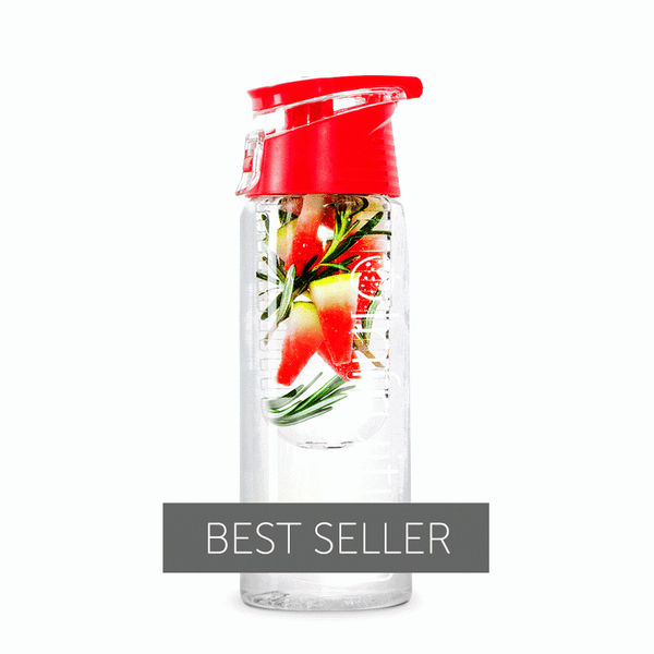 Infruition Sport fruit infusing water bottle in Coral Pink